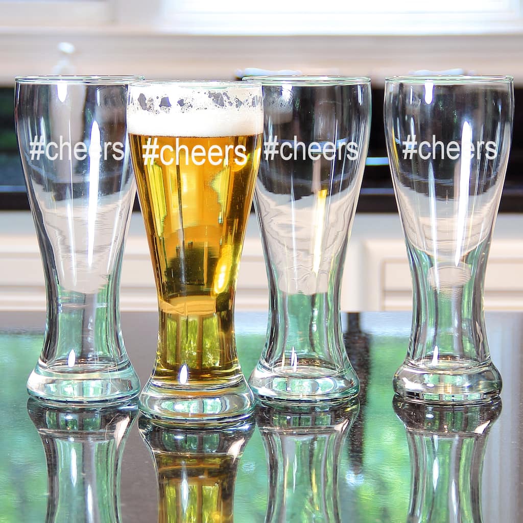#Cheers Beer Glasses (Set of 4)