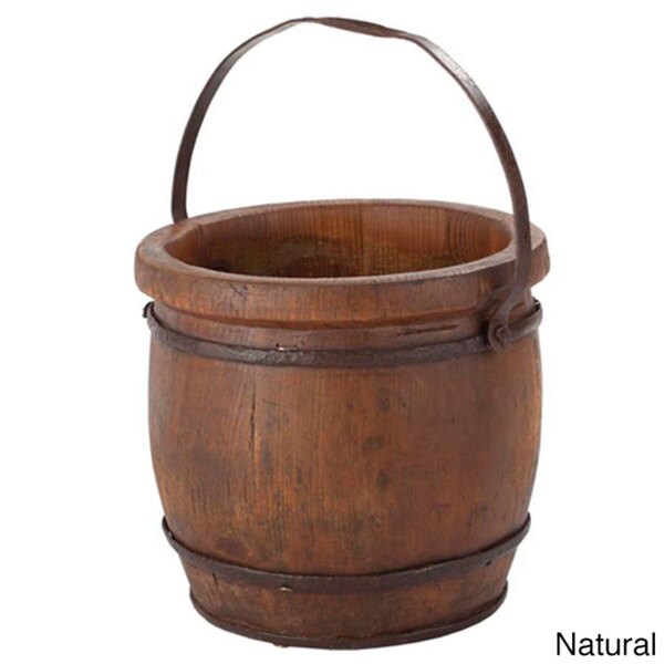 Shop Wooden Barrel Decorative Bucket Free Shipping Today Overstock