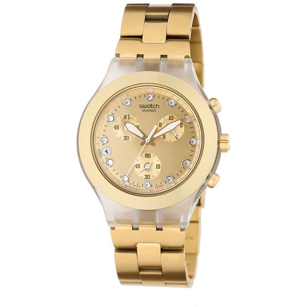 Shop Swatch Men's Full Blooded Gold Stainless Steel Quartz Watch - Free ...