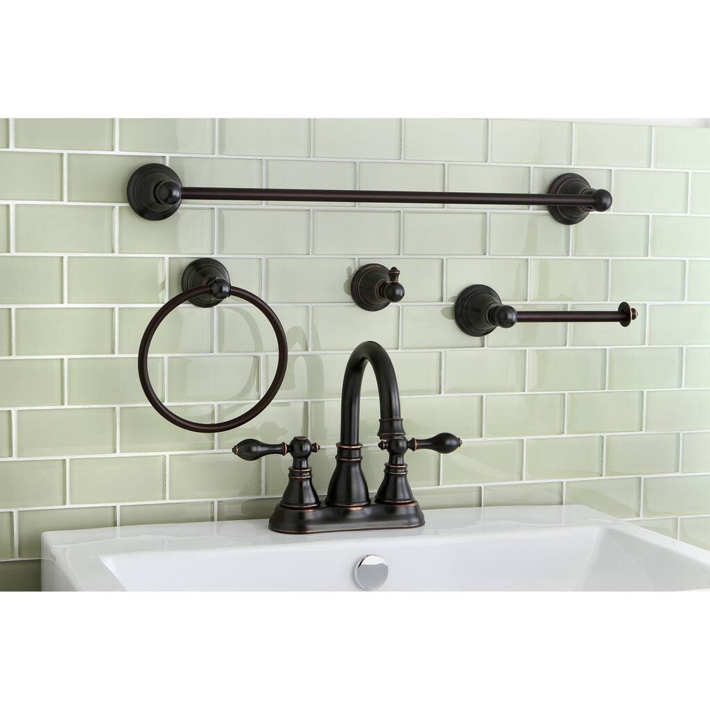 Kingston Brass Classic High Spout Oil-rubbed Bronze Bathroom Faucet and Bathroom Accessory Set