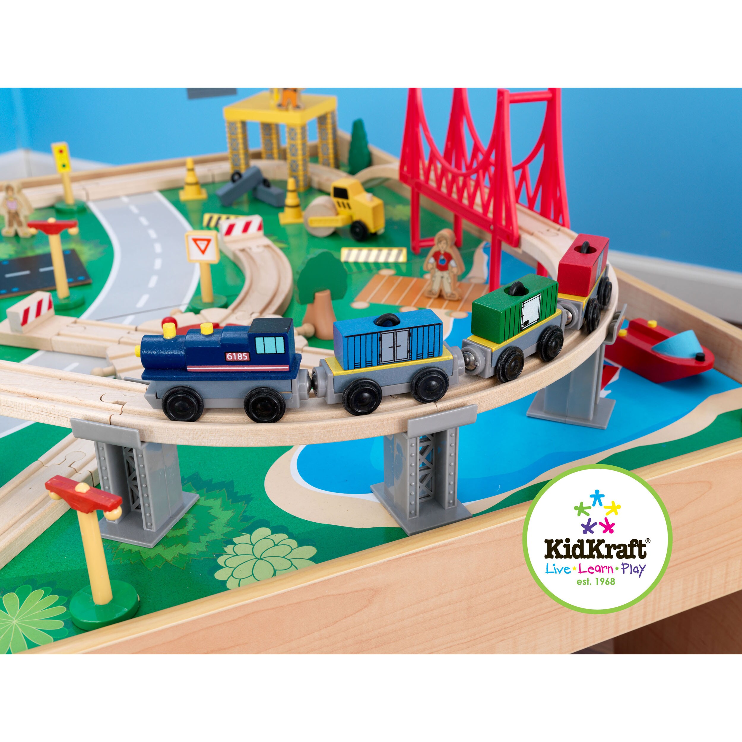 KidKraft 17850 Waterfall Ountain Wooden Train Set