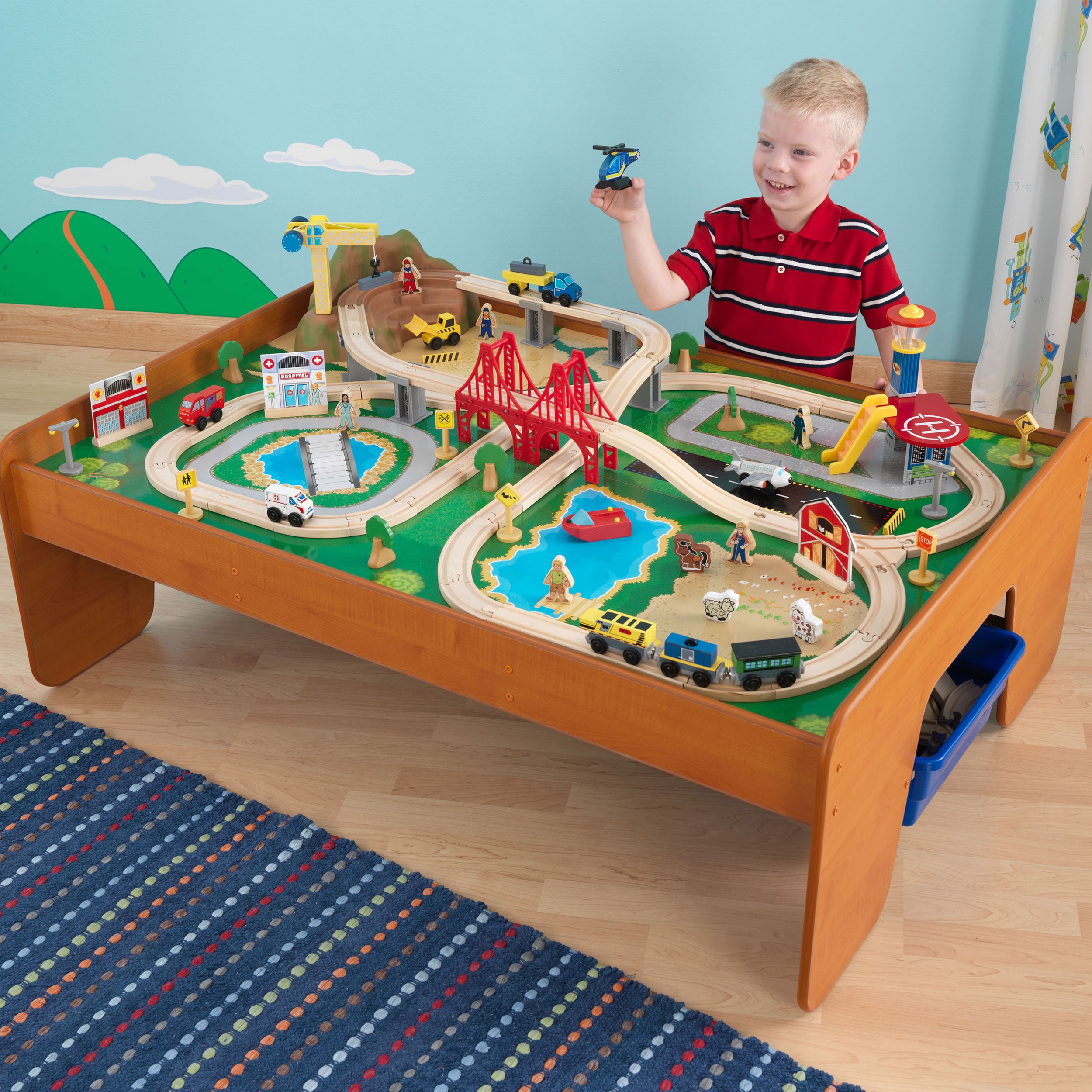 train table set with storage