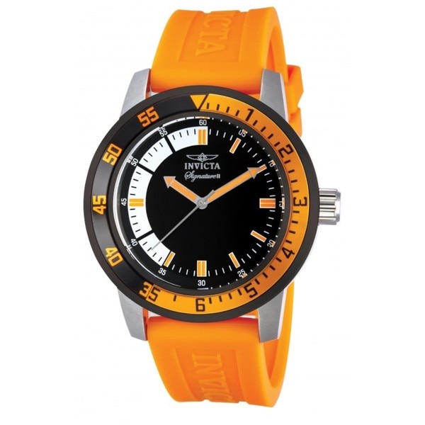 Shop Invicta Men's Black/ Orange Watch - Free Shipping Today ...