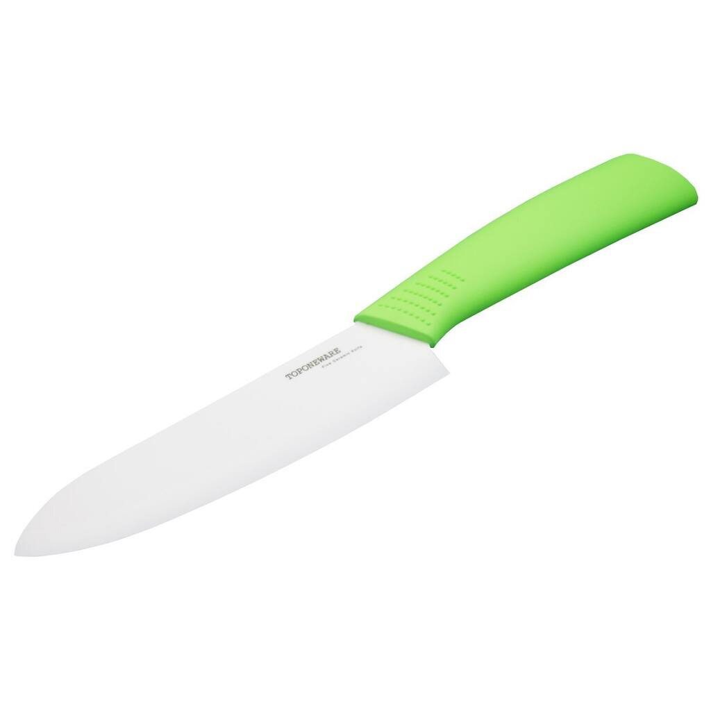 Toponeware Ceramic 6" Chef's Knife - Green Handle White Blade, CKGNW6