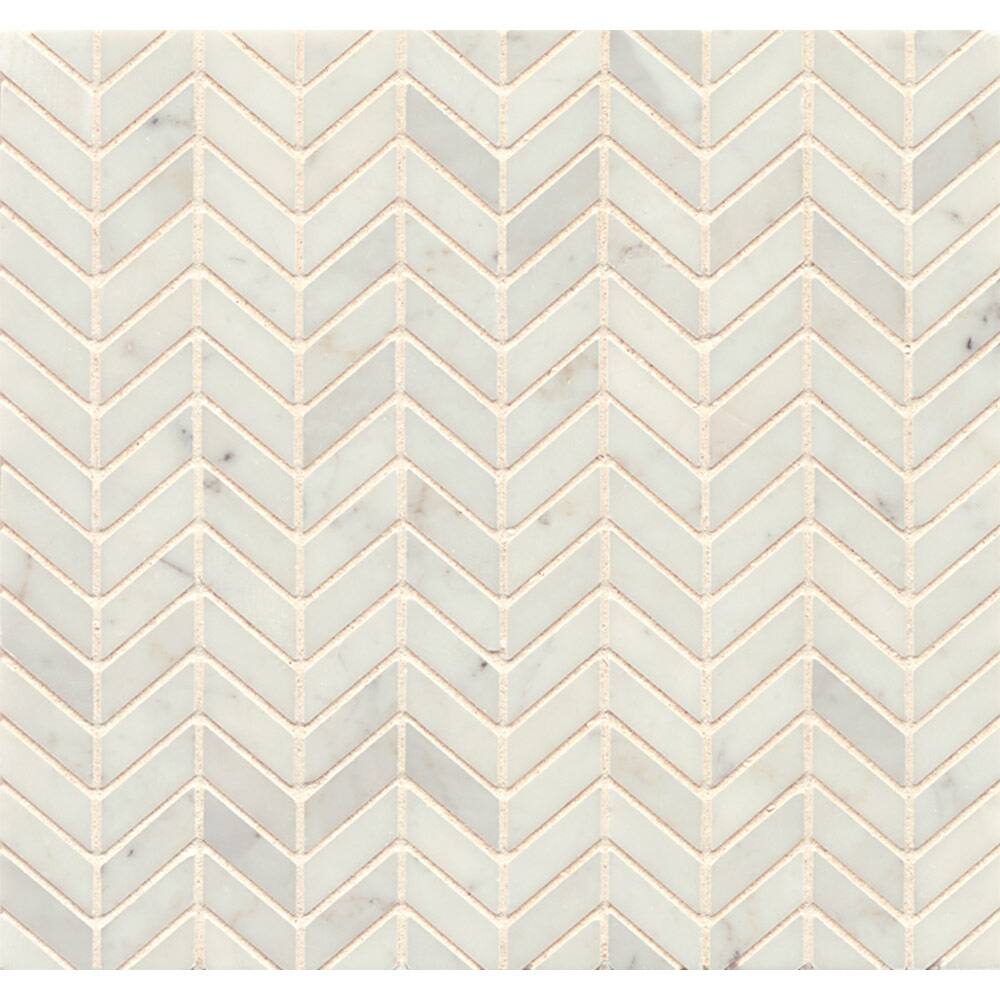 White Carrara Marble Chevron Mosaic Polished (Box of 10 sheets)