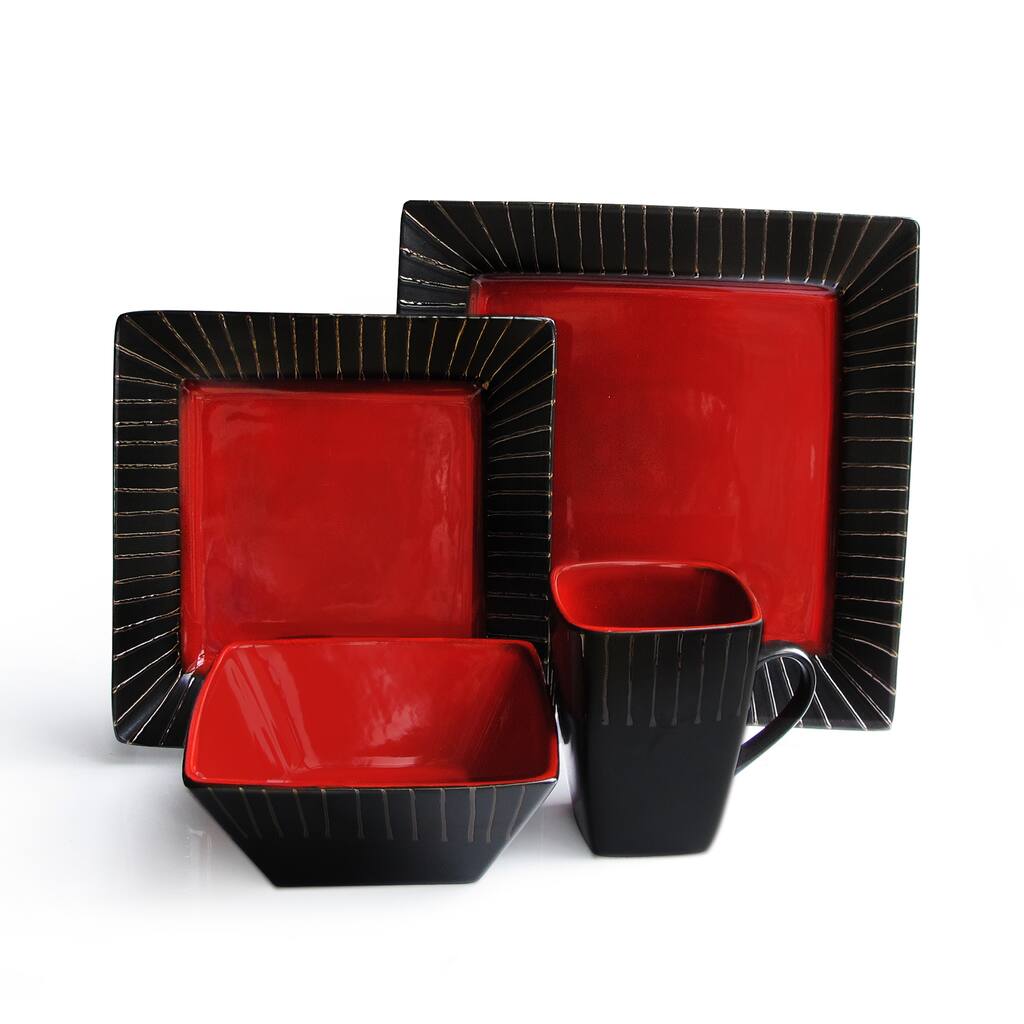 STONEGATE 16 PC DINNER SET - RED