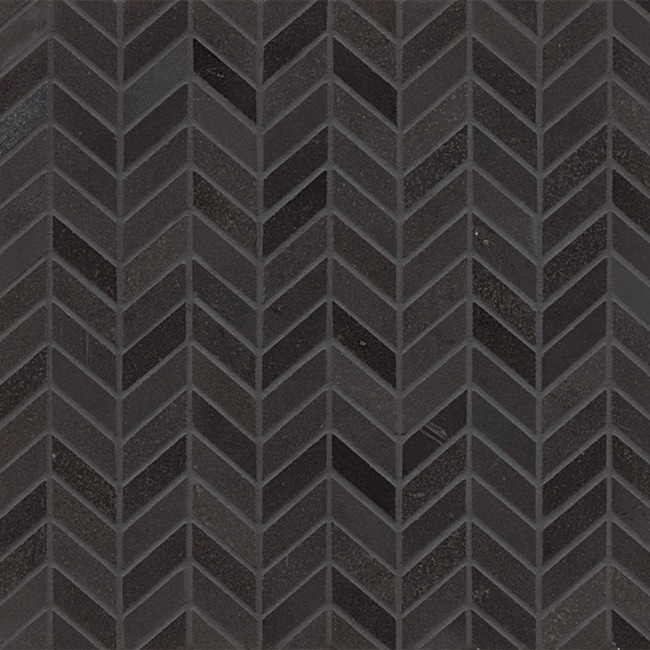 Absolute Black Granite Chevron Mosaic Polished Tiles (box Of 10 Sheets)