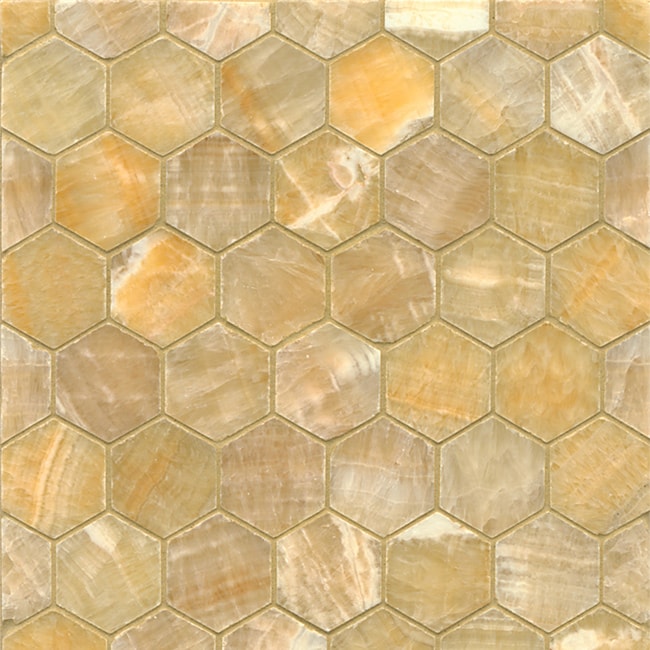 Sweet Honey Onyx Hexagon Mosaic Polished Tiles (box Of 10 Sheets)