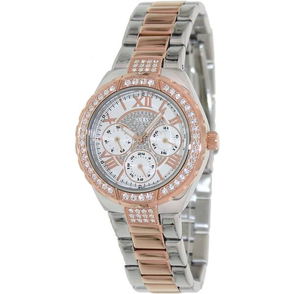 Shop Guess Women S U0111l4 Two Tone Stainless Steel Analog Quartz