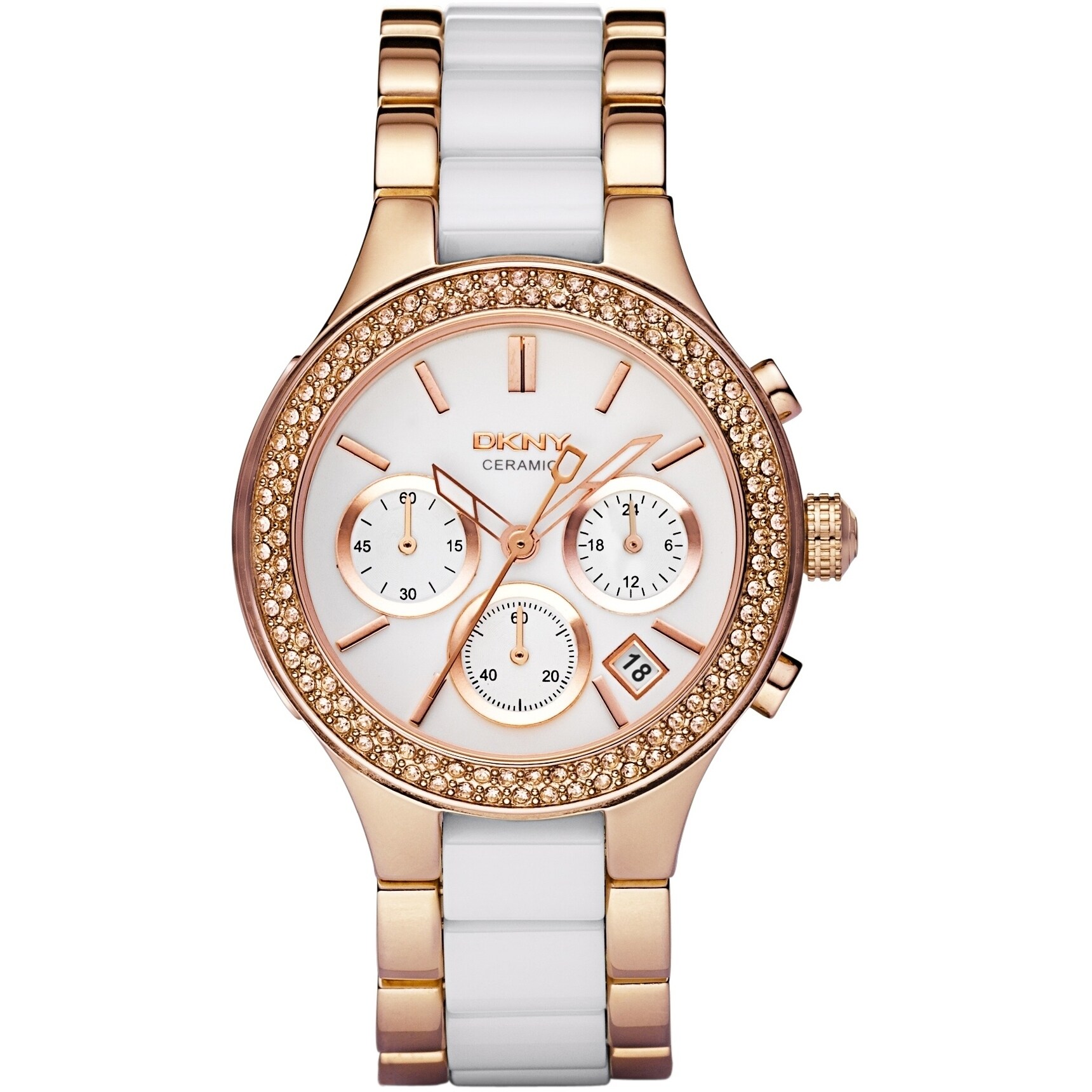 dkny white and gold watch