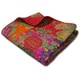 preview thumbnail 2 of 9, Greenland Home Fashions Jewel 100% Cotton Kantha-Quilted Boho Floral Throw Blanket