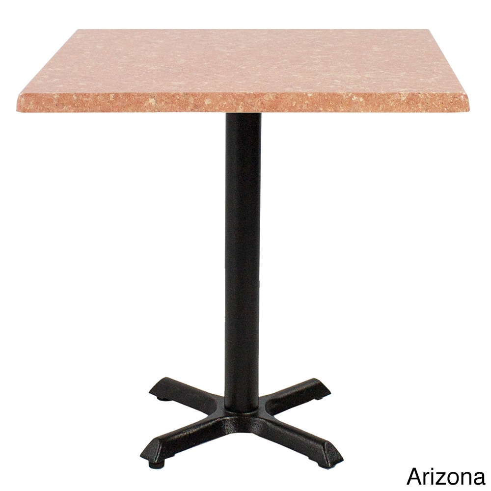 Valencia 36 inch Square Table (Wenge, light oak, Nevada, Colorado, brushed silver, black granite, stone, teak, Arizona, black, maple, mahogany Materials Powder coated cast iron, wood, resinWeather resistantUV protectionDimensions 36 inches long x 36 inc