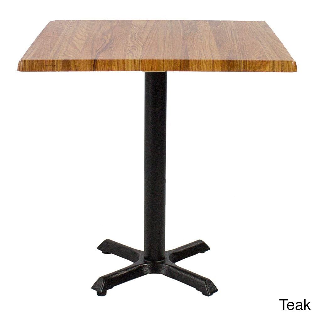 Valencia 36 inch Square Table (Wenge, light oak, Nevada, Colorado, brushed silver, black granite, stone, teak, Arizona, black, maple, mahogany Materials Powder coated cast iron, wood, resinWeather resistantUV protectionDimensions 36 inches long x 36 inc