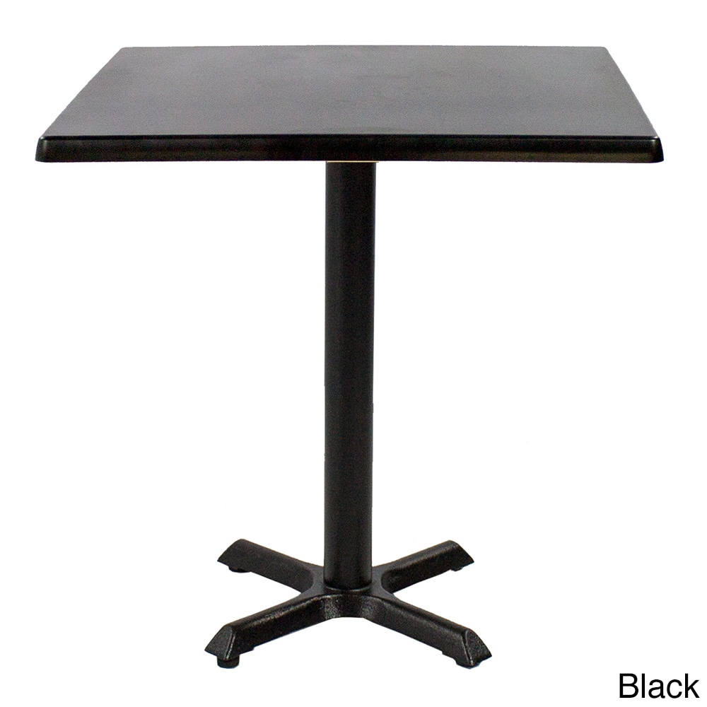 Valencia 36 inch Square Table (Wenge, light oak, Nevada, Colorado, brushed silver, black granite, stone, teak, Arizona, black, maple, mahogany Materials Powder coated cast iron, wood, resinWeather resistantUV protectionDimensions 36 inches long x 36 inc