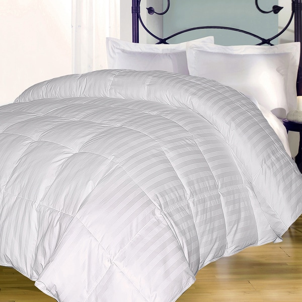 Egyptian Cotton Damask Stripe 400 Thread Count Down Alternative Comforter