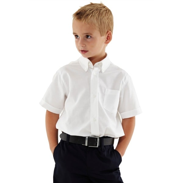 French Toast Boys' White ShortSleeve Oxford Shirt Free Shipping On