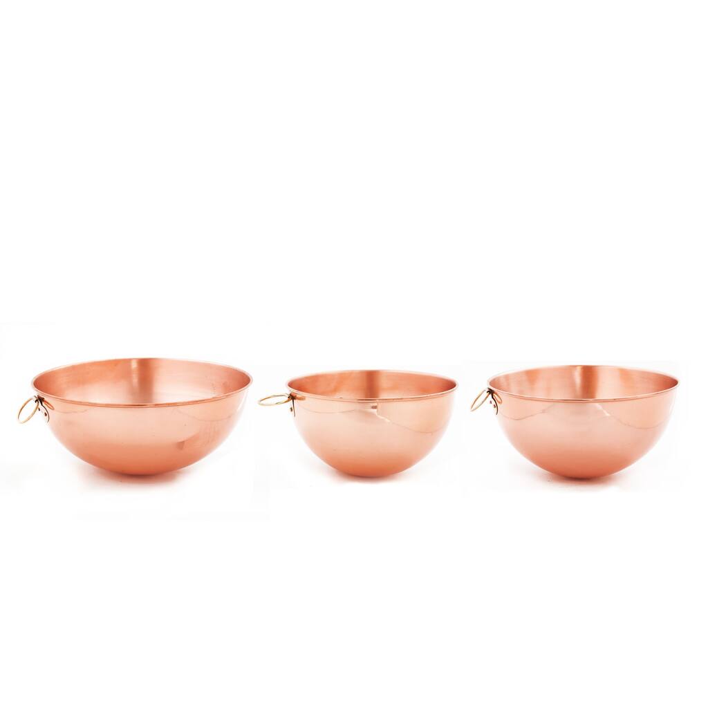 Solid Copper 3-piece Beating Bowl Set