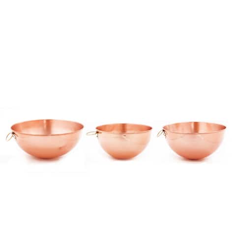 Solid Copper 3-piece Beating Bowl Set