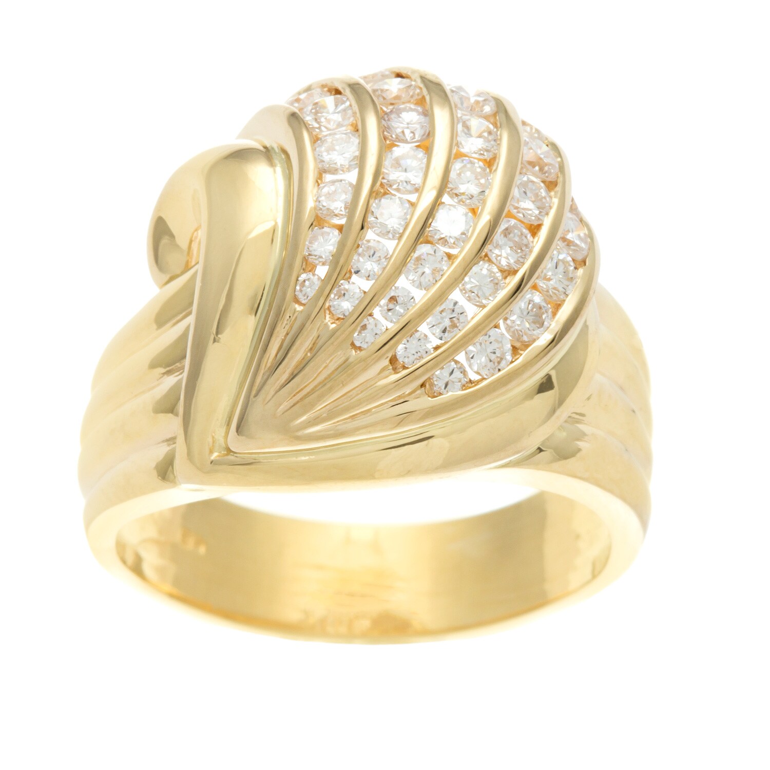 Shop 18k Yellow Gold 3/4ct TDW Scallop Seashell Diamond Ring (GH, SI1