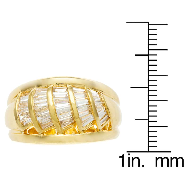 Kabella Luxe 18k Yellow Gold Vintage Tapered Baguette Diamond Ring