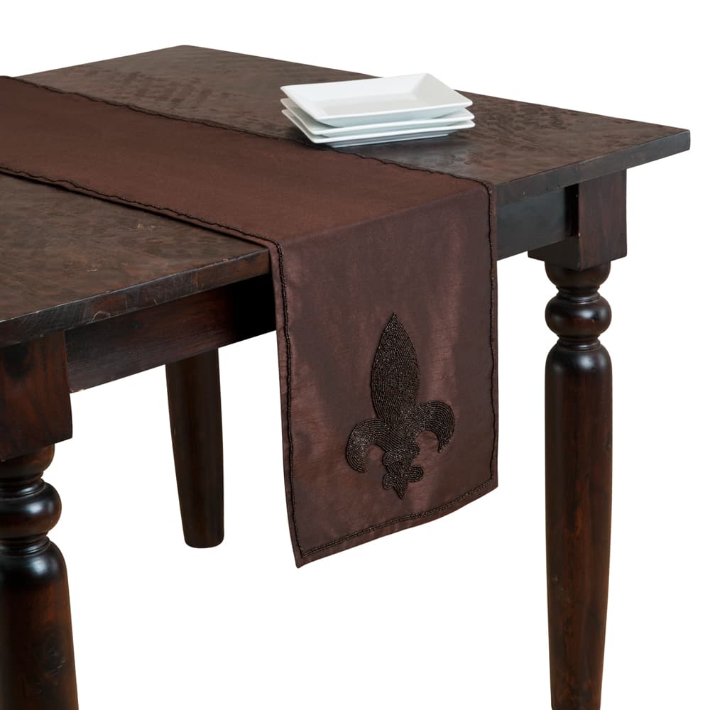 Fleur-de-Lis Beaded Table Runner