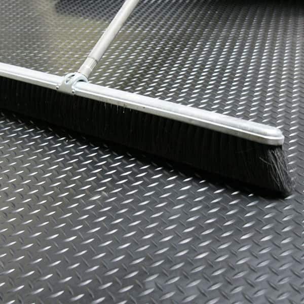 Rubber-Cal Diamond Plate Rubber Flooring Rolls 3mm x 4ft x 5ft Rolls - Black