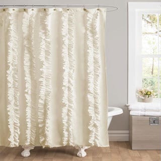 Shop Lush Decor Belle Ivory Ruffled Shower Curtain Free Shipping