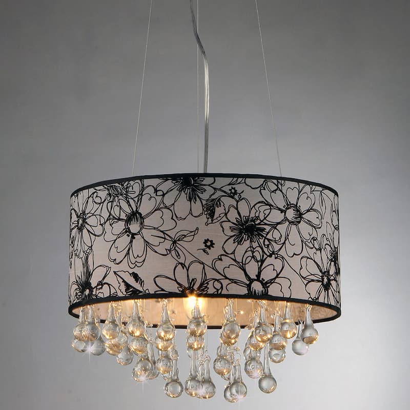 Dione Chrome Floral Shade Chandelier