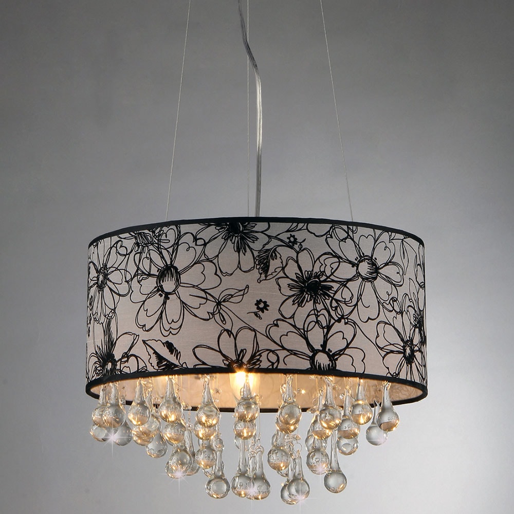 Warehouse of Tiffany Dione Chrome Floral Shade Chandelier
