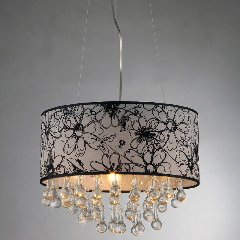 Dione Chrome Floral Shade Chandelier