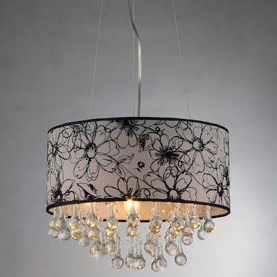 Dione Chrome Floral Shade Chandelier