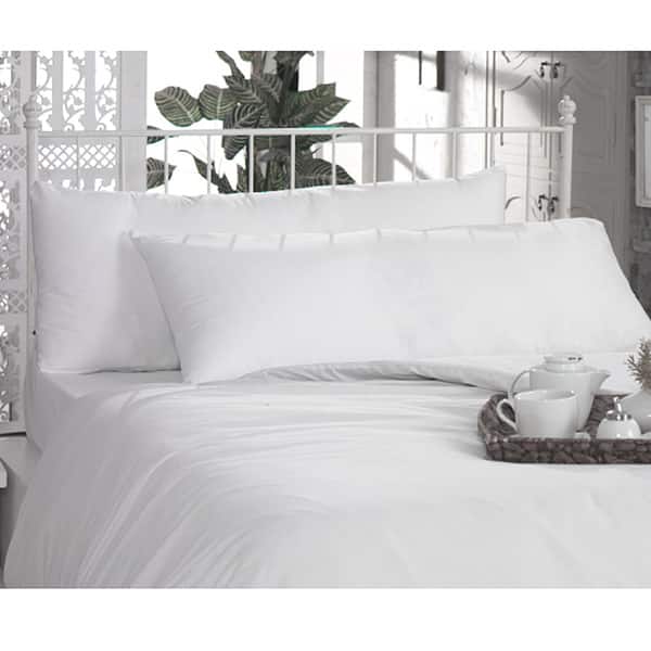 White Turkish Cotton and Microfiber Body Pillowcases (Set of 2)