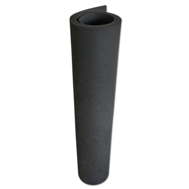 Rubber-Cal "Recycled Flooring" 3/8 in. x 4 ft. x 4 ft. - Black Rubber Mats - 48 x 48