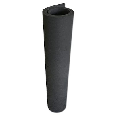 Rubber-Cal "Recycled Flooring" 3/8 in. x 4 ft. x 4 ft. - Black Rubber Mats - 48 x 48