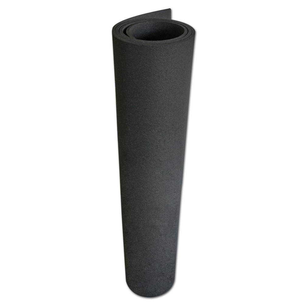 Rubber-Cal "Recycled Flooring" 3/8 in. x 4 ft. x 4 ft. - Black Rubber Mats - 48 x 48