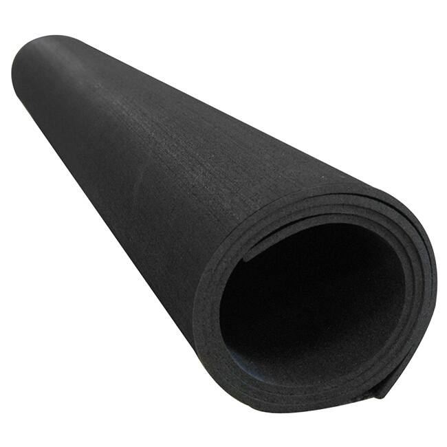 Rubber-Cal "Recycled Flooring" 3/8 in. x 4 ft. x 4 ft. - Black Rubber Mats - 48 x 48 - 48 x 60 - Black