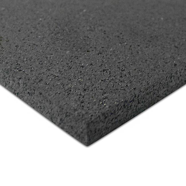 Rubber-Cal "Recycled Flooring" 3/8 in. x 4 ft. x 4 ft. - Black Rubber Mats - 48 x 48