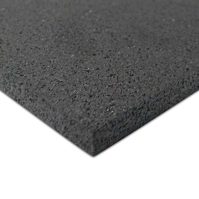 RubberCal "Recycled Flooring" 3/8 in. x 4 ft. x 6 ft. Black Rubber