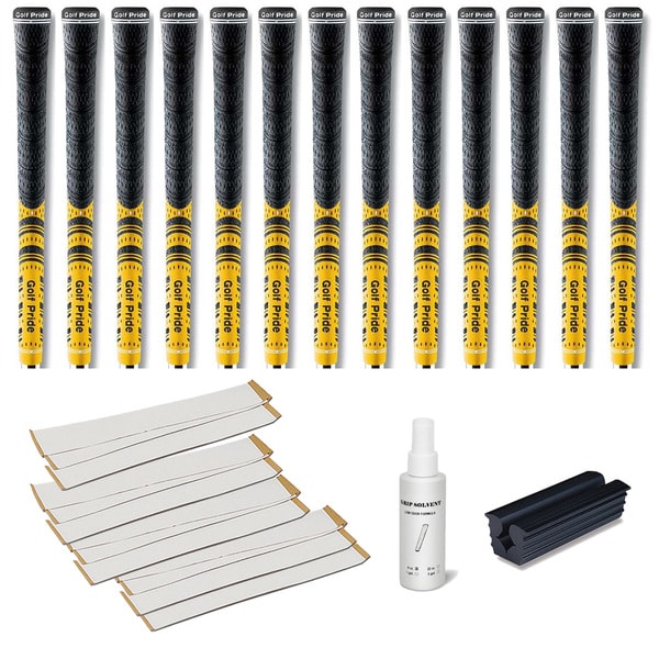 Golf Pride New Decade MCC Yellow - 13pc Grip Kit (with tape, solvent, vise clamp)