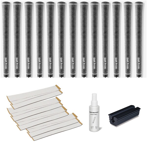 Golf Pride Tour Velvet BCT Cord 0.580 - 13pc Grip Kit (with tape, solvent, vise clamp)