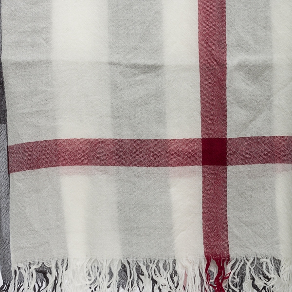 burberry ivory check merino wool square scarf