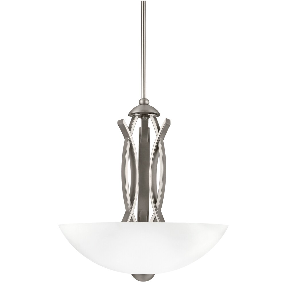 Transitional 3-light Brushed Nickel Pendant