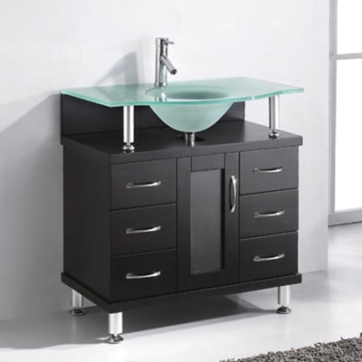 Virtu Usa Vincente 32 inch Single Sink Bathroom Vanity Set