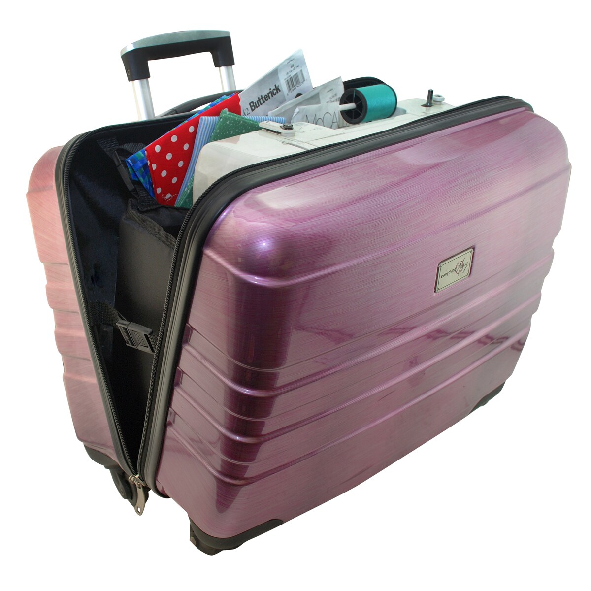 Deluxe Rolling Sewing Case, Pink & Grey - Everything Mary
