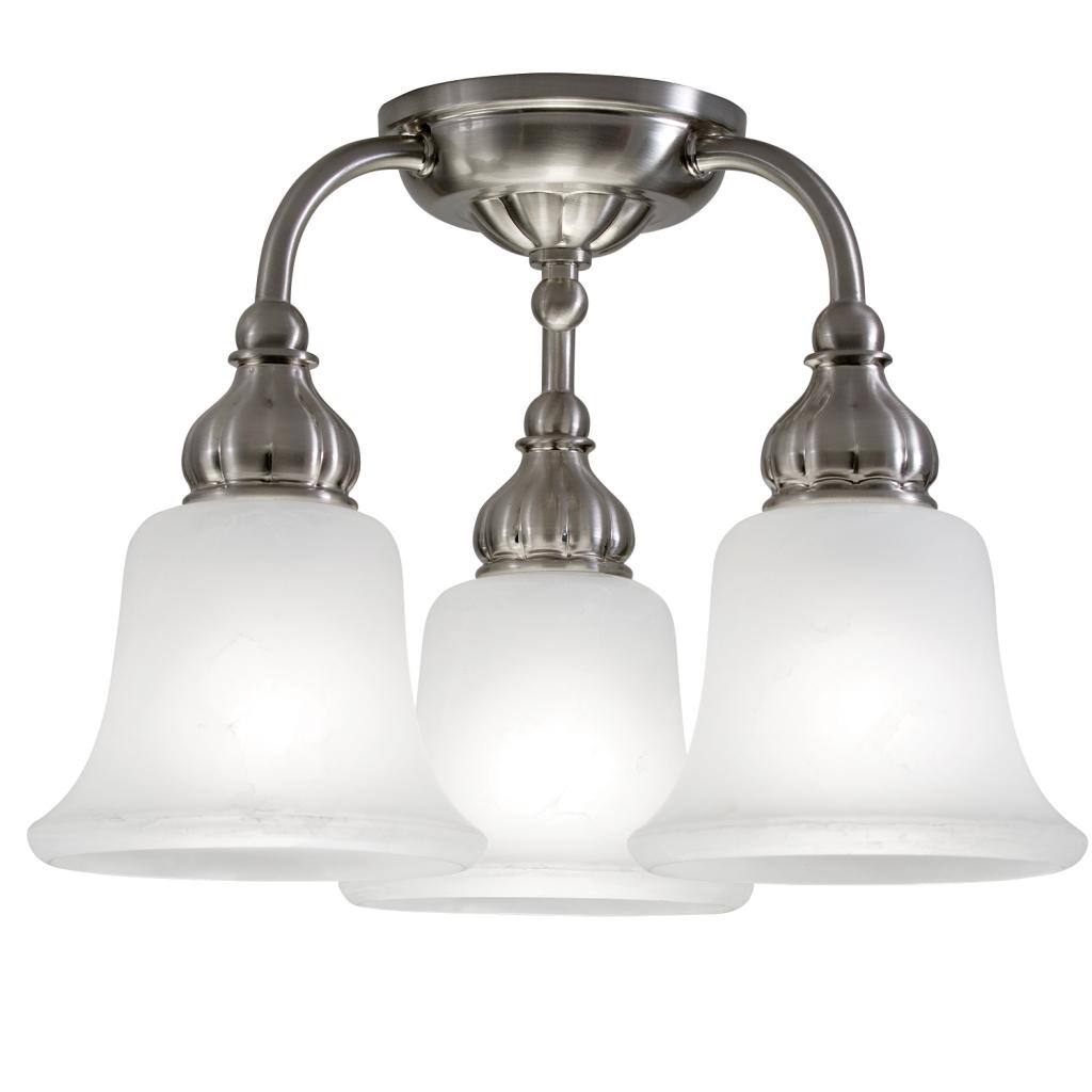 Transitional 3-light Brushed Nickel Semi Flush Mount - Silver