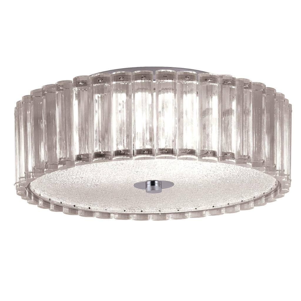 Transitional 3-light Chrome Flush - Silver