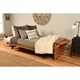 preview thumbnail 7 of 13, Copper Grove Dixie Honey Oak Full-size Wood Futon Frame with Innerspring Suede Mattress