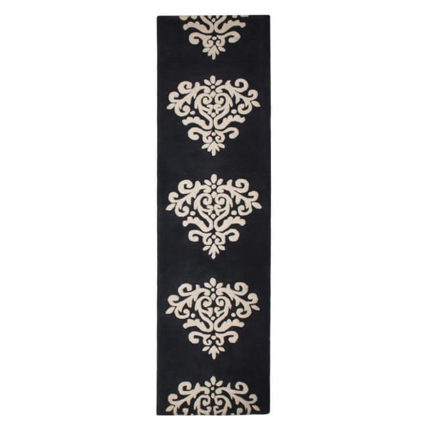 Jovi Home Sublime Hand tufted Rug 2 X 8 Foot, Black/Off White.