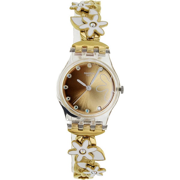 Swatch Womens Originals LK329G Gold Stainless Steel Swiss Quartz