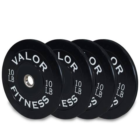 Valor Fitness BP-10 Rubber Olympic Bumper Weight Plates for Barbells, Ideal for Cross Training, and Strength and Conditioning